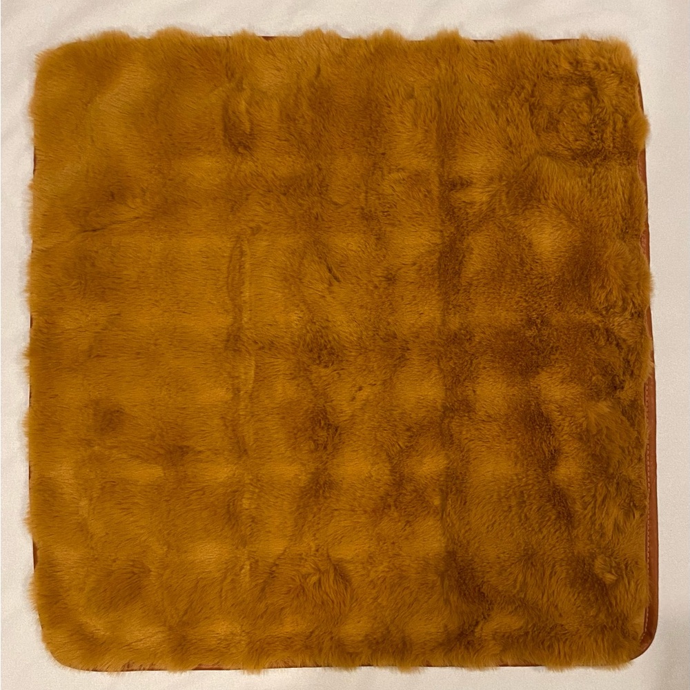 Plush Mustard Yellow Faux Fur mats (2)